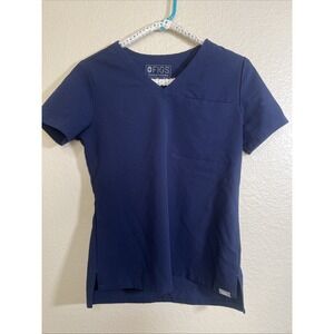 FIGS Women's XS One Pocket Technical Collection Medical Scrub Top Navy